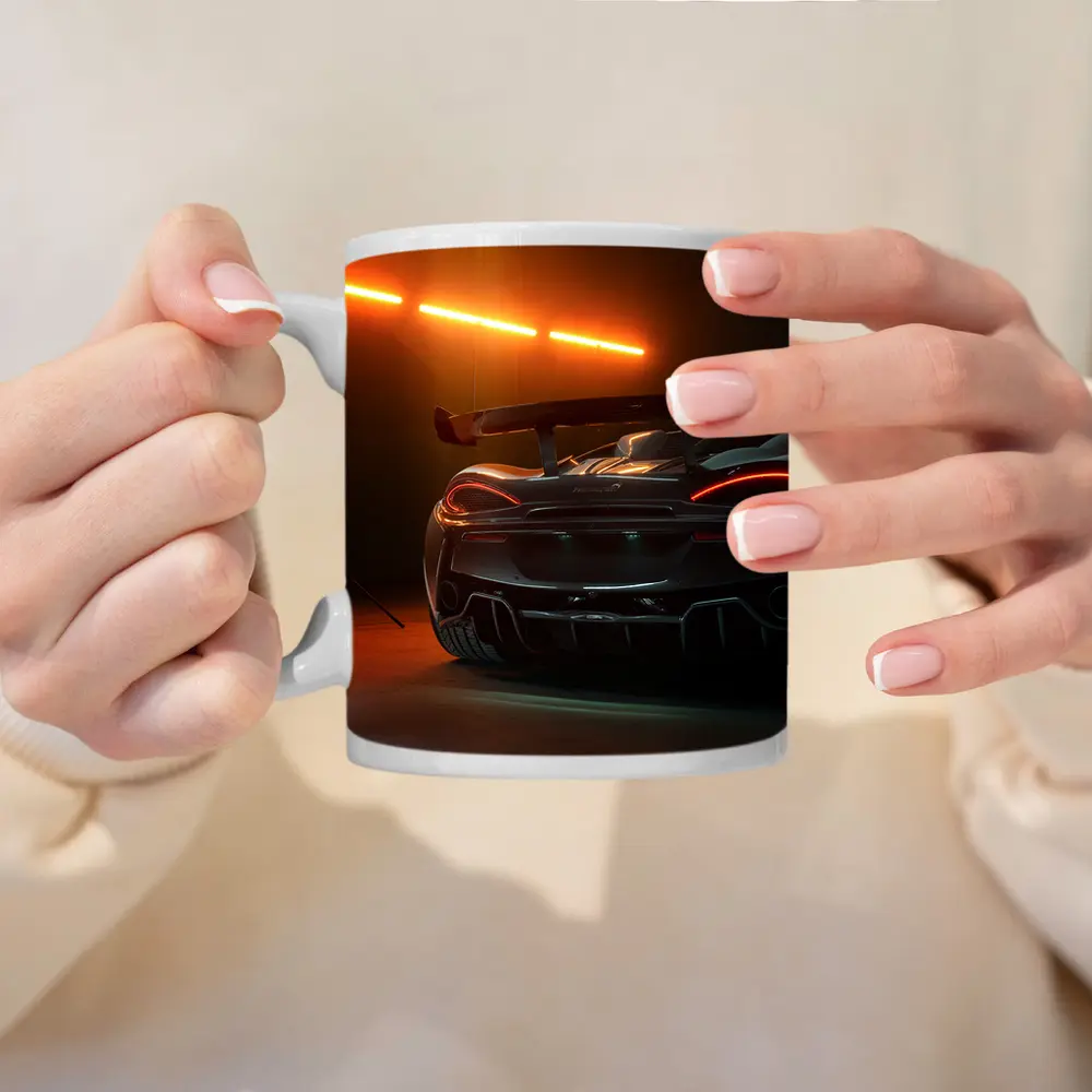McLaren Senna Rear View Orange Studio – Mugs