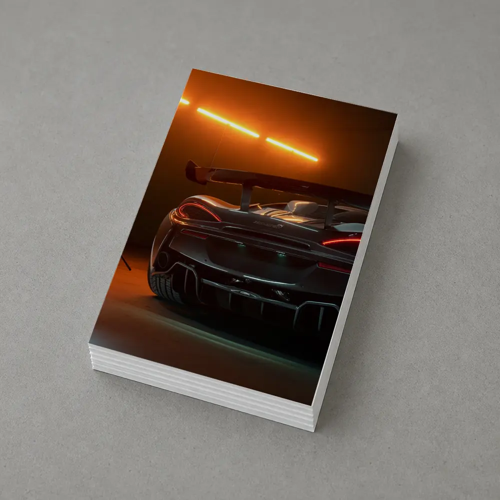 McLaren Senna Rear View Orange Studio – Postcards