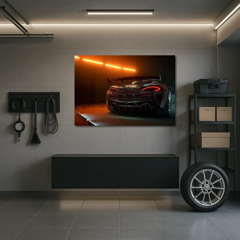 McLaren Senna Rear View Orange Studio – Wall Art