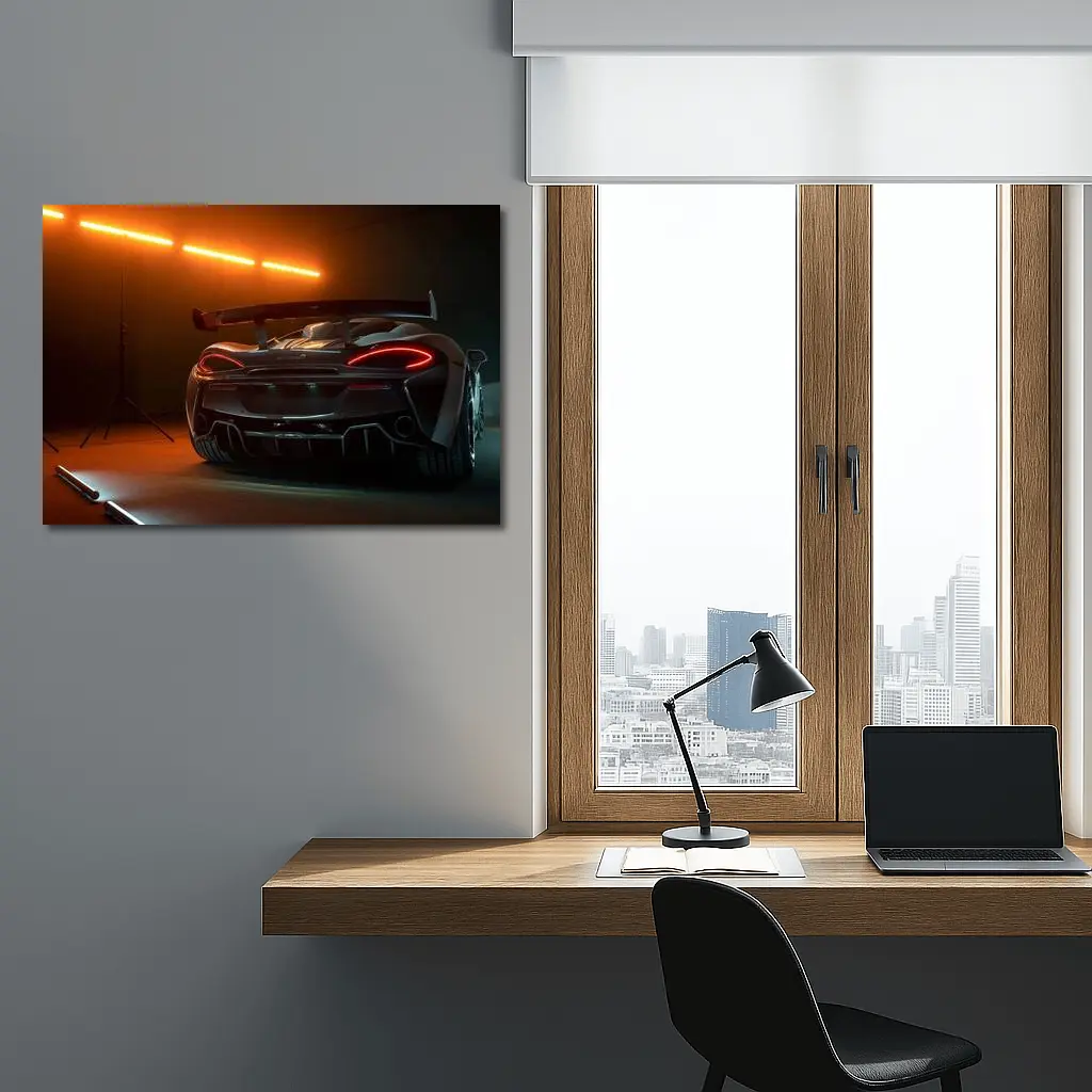 McLaren Senna Rear View Orange Studio – Wall Art