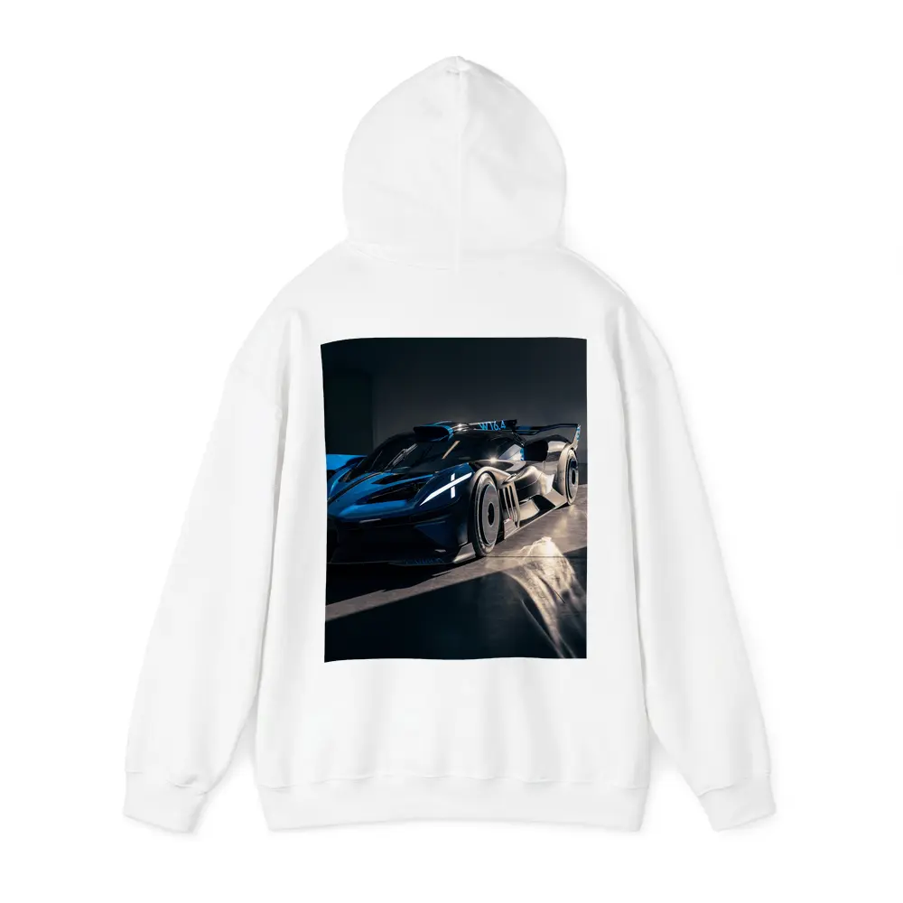 Bugatti Bolide Dark Blue Garage Shot – Hoodies