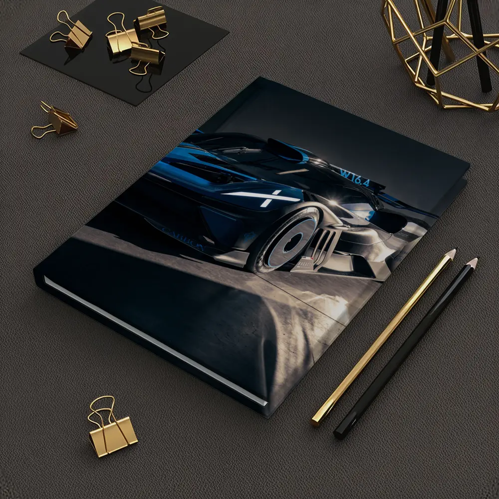 Bugatti Bolide Dark Blue Garage Shot – Notebooks