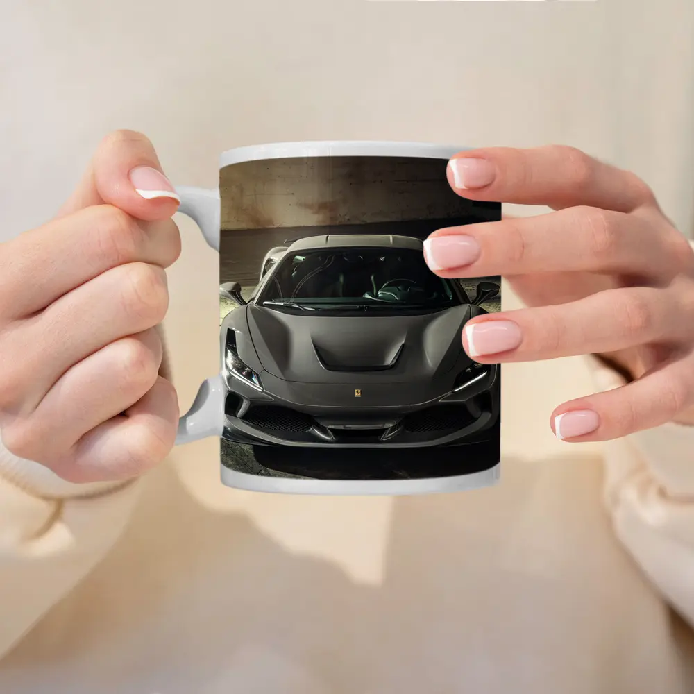 Ferrari F8 Matte Gray Parking Garage Front – Mugs