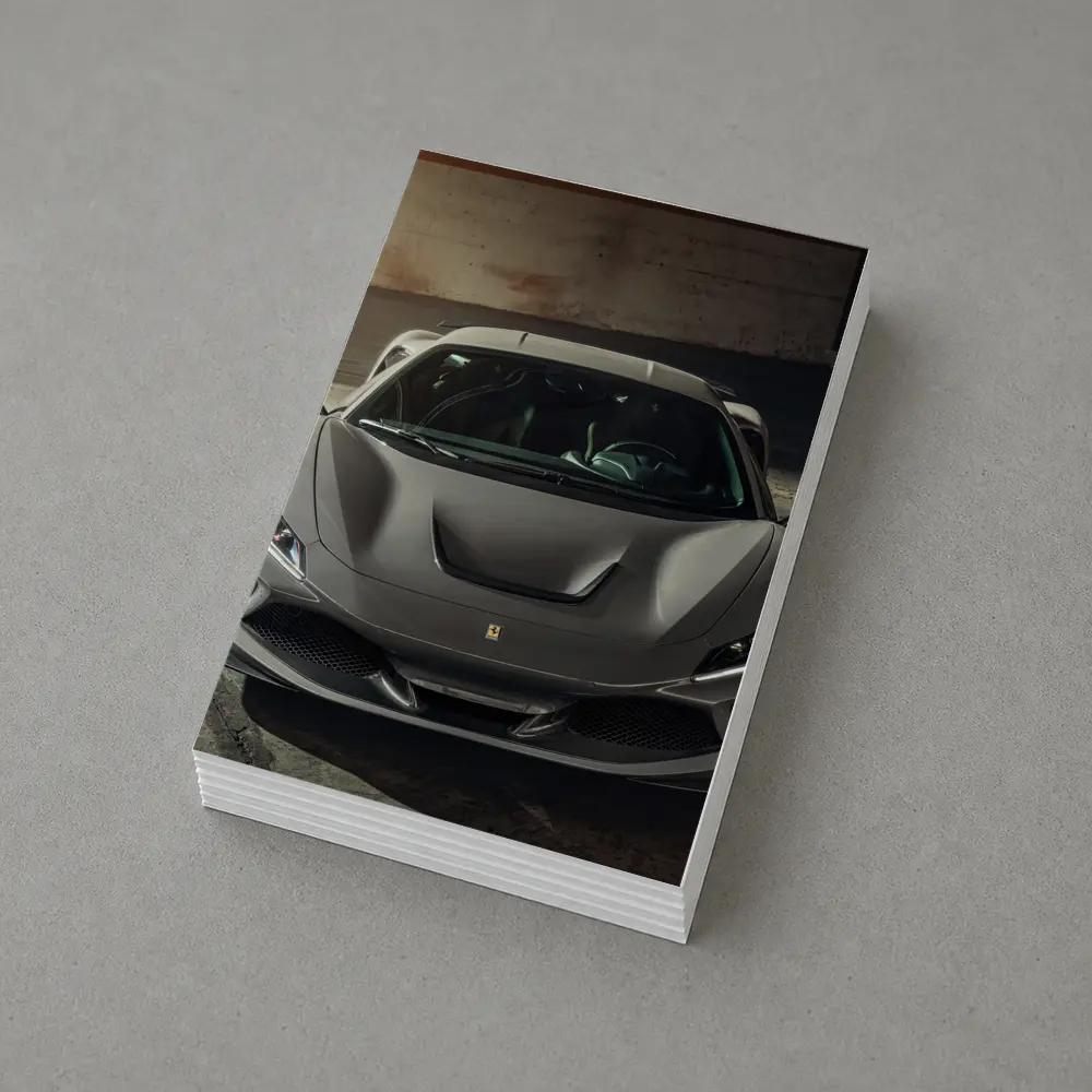 Ferrari F8 Matte Gray Parking Garage Front – Postcards
