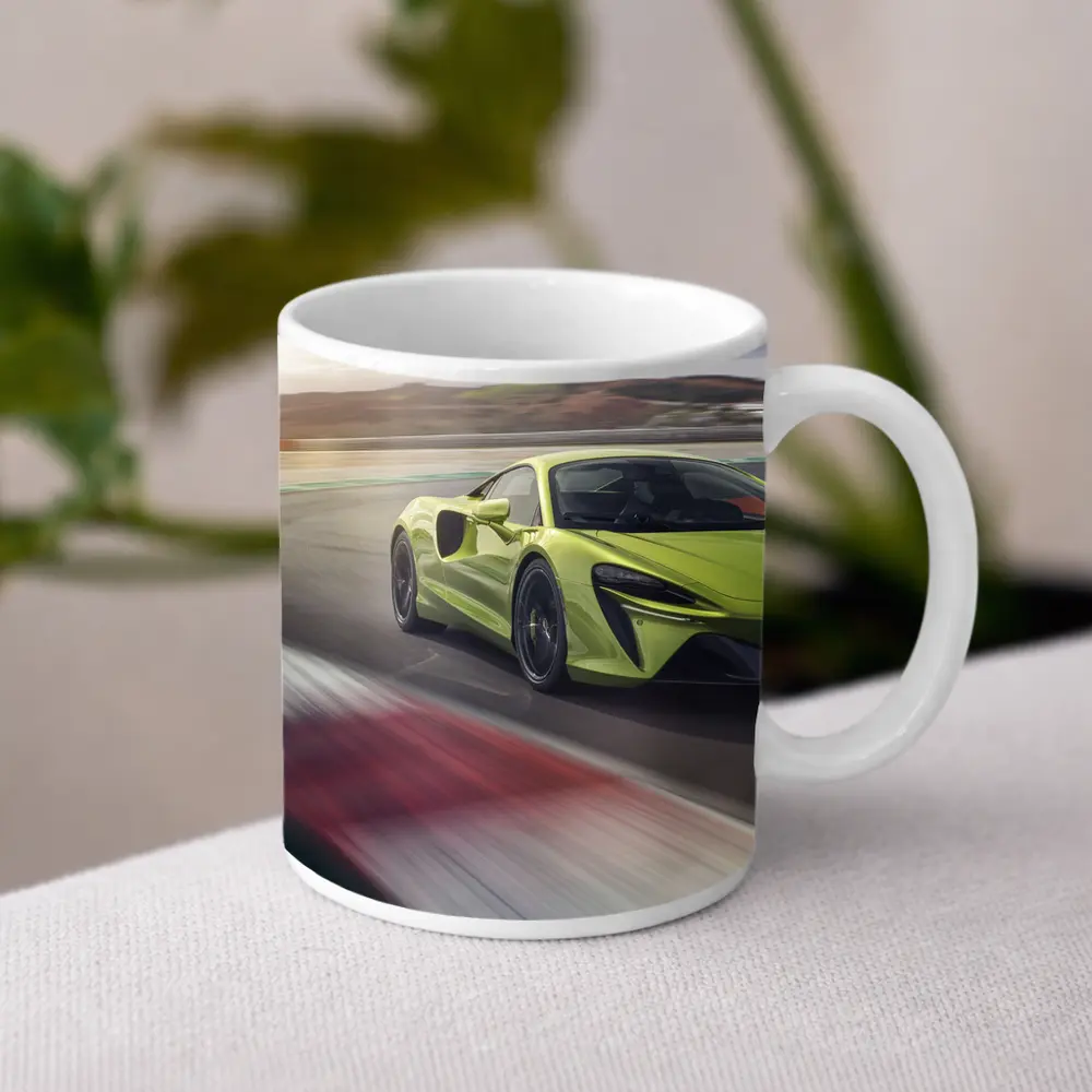 McLaren Artura Green Supercar On Track – Mugs