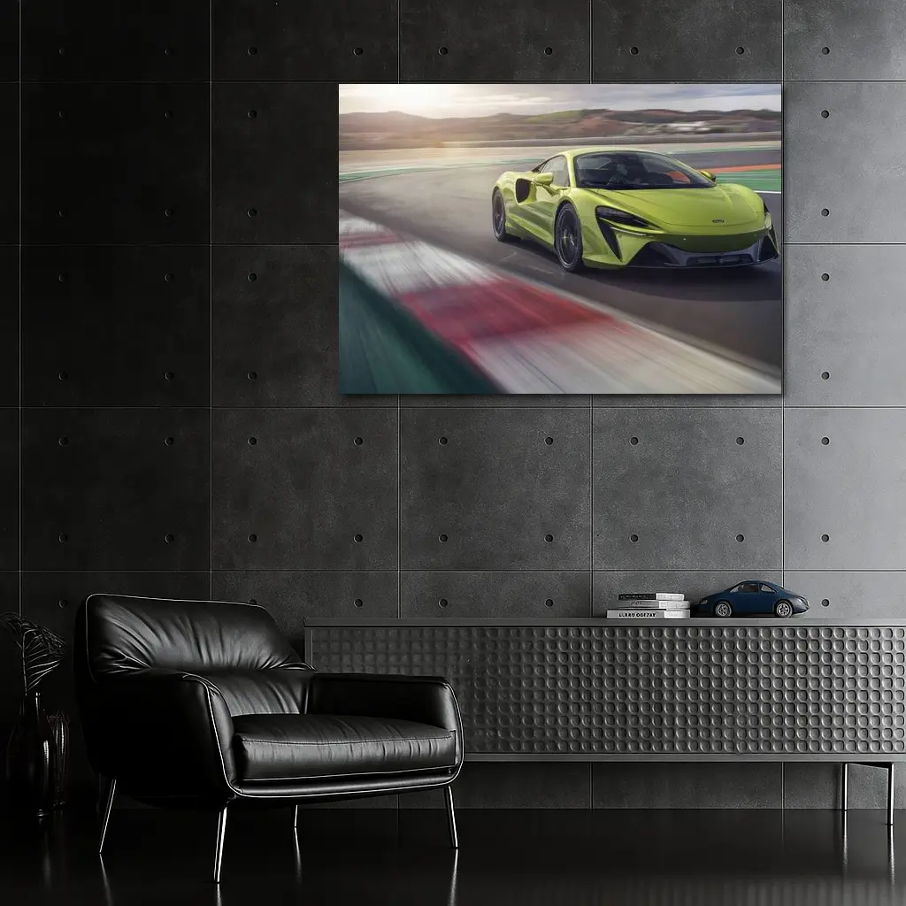 McLaren Artura Green Supercar On Track – Wall Art