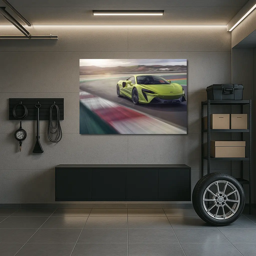McLaren Artura Green Supercar On Track – Wall Art