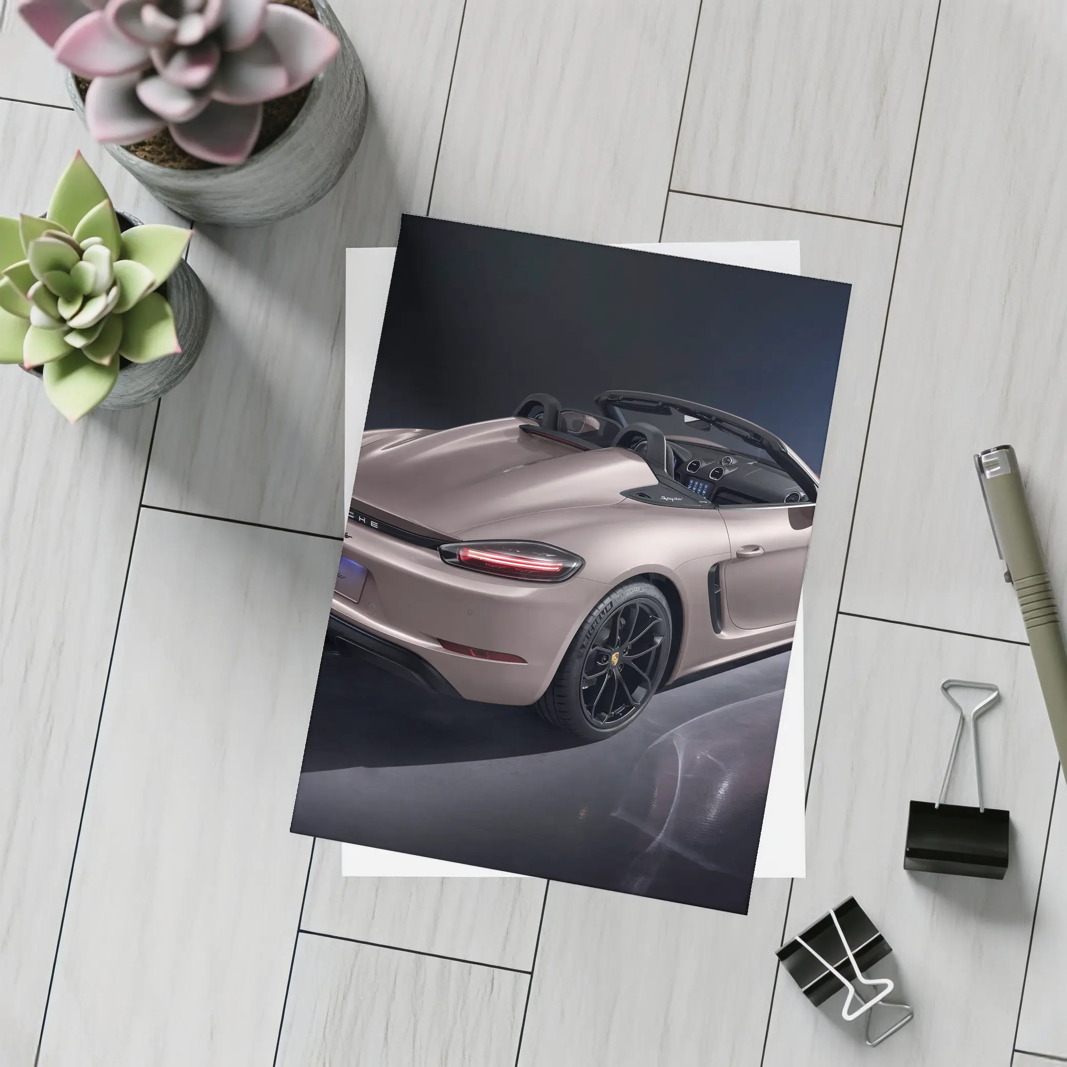 Porsche Boxster Rose Gold Studio Shot – Postcards