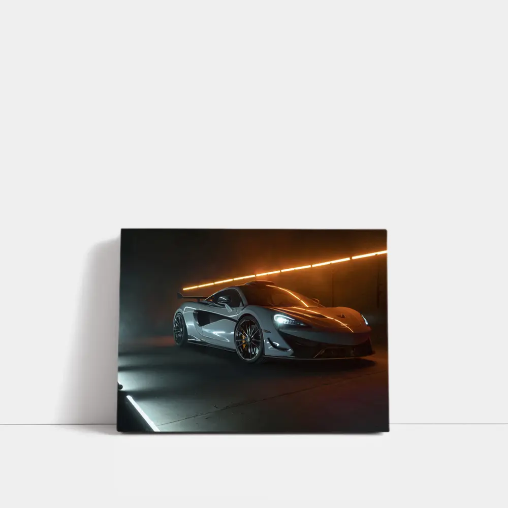 McLaren 570S Silver Supercar Dark Studio – Wall Art
