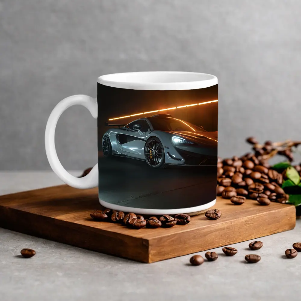 McLaren 570S Silver Supercar Dark Studio – Mugs