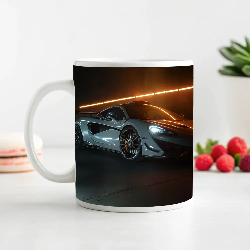 McLaren 570S Silver Supercar Dark Studio – Mugs