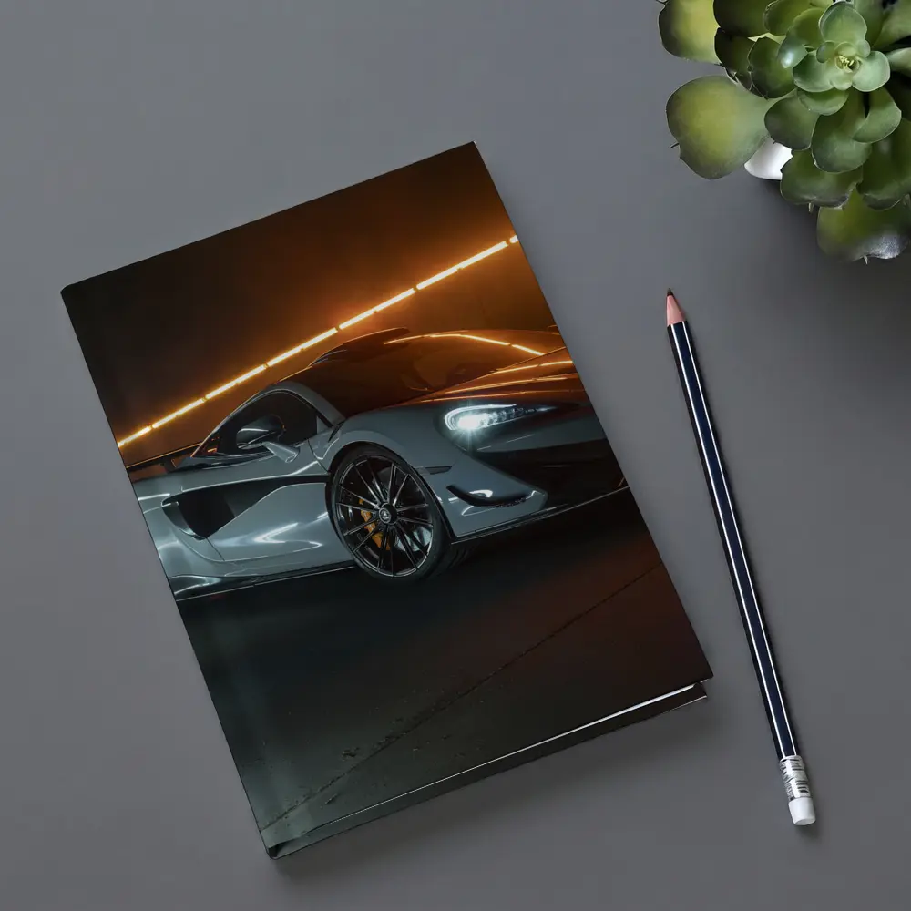 McLaren 570S Silver Supercar Dark Studio – Notebooks