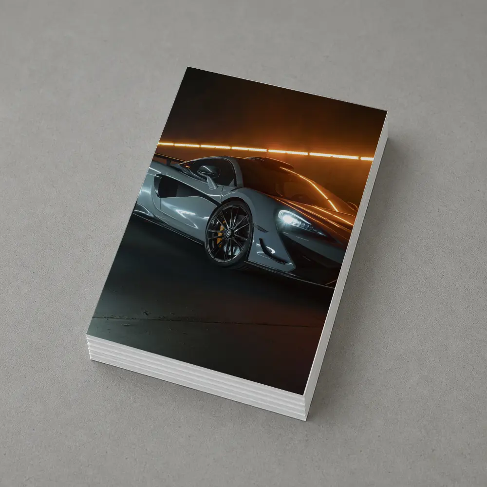McLaren 570S Silver Supercar Dark Studio – Postcards