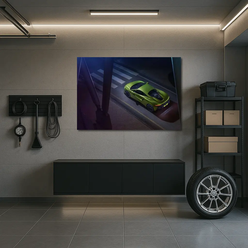 McLaren Artura Green Supercar City Street – Wall Art