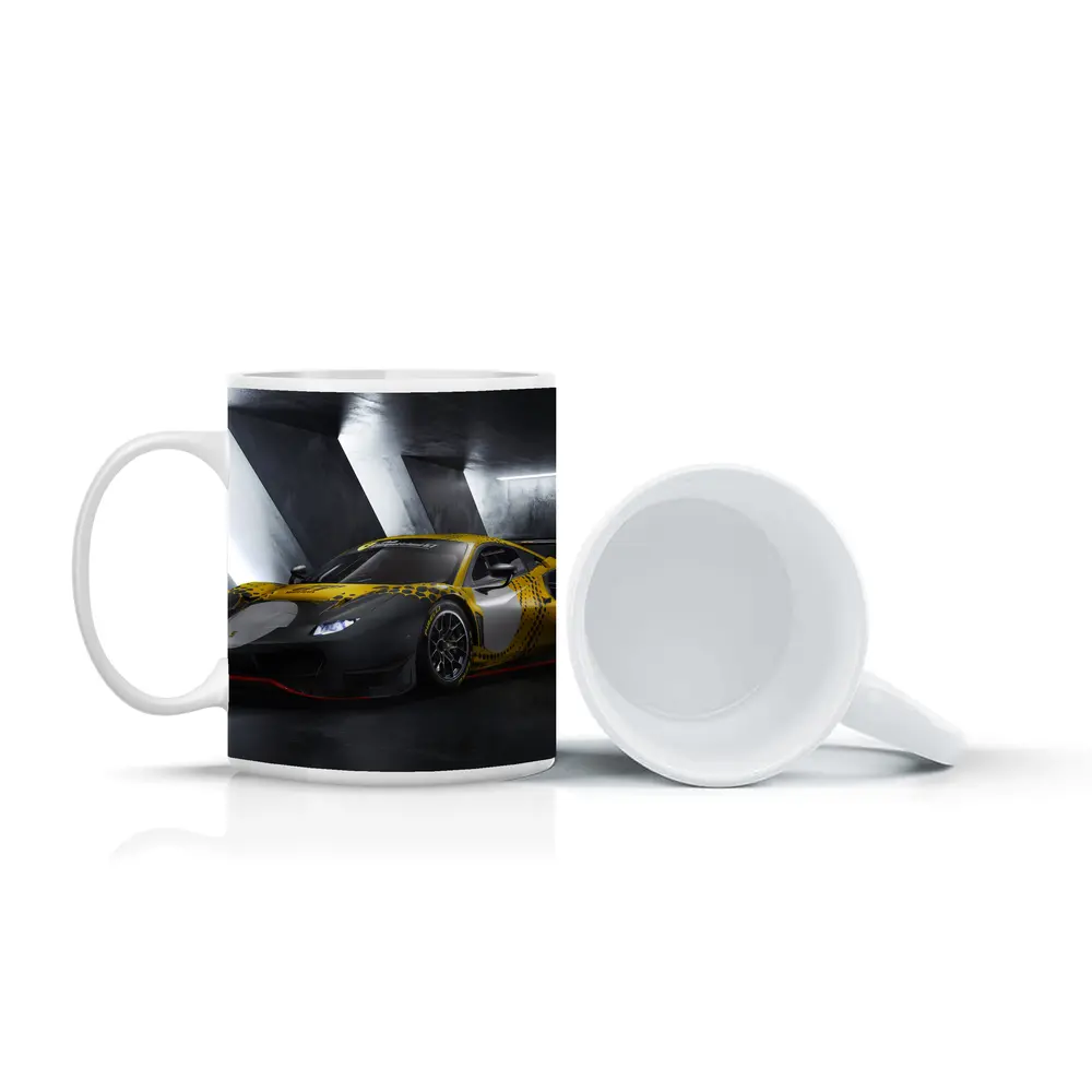Ferrari 488 GT3 Yellow Racing Livery Dark – Mugs