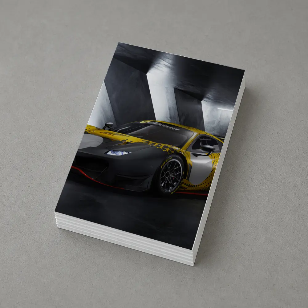 Ferrari 488 GT3 Yellow Racing Livery Dark – Postcards