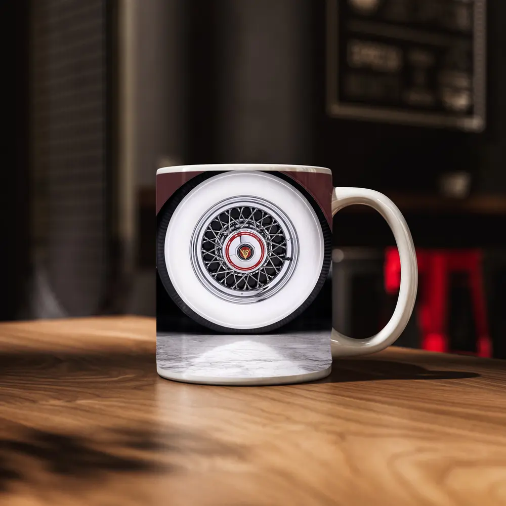 Classic Cadillac Whitewall Wire Wheel Marble – Mugs