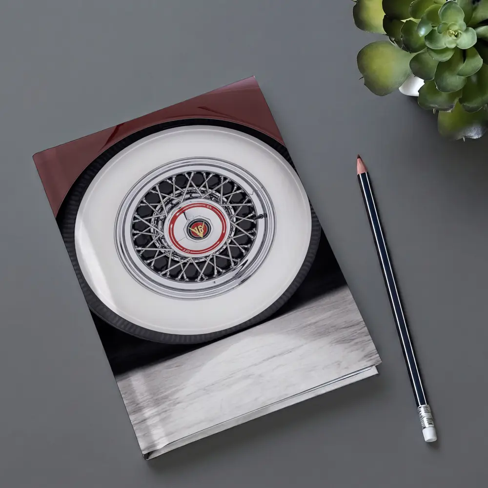 Classic Cadillac Whitewall Wire Wheel Marble – Notebooks