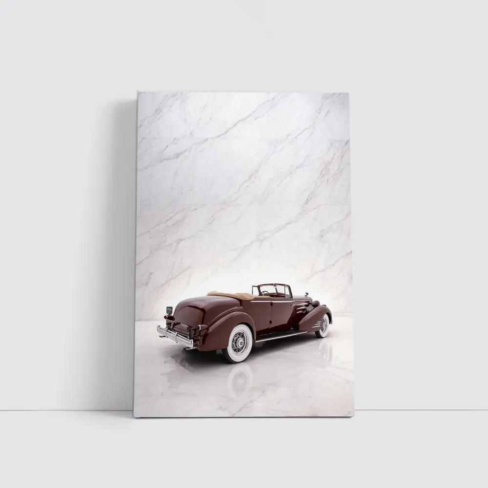 1935 Cadillac Series Convertible Marble Background – Wall Art