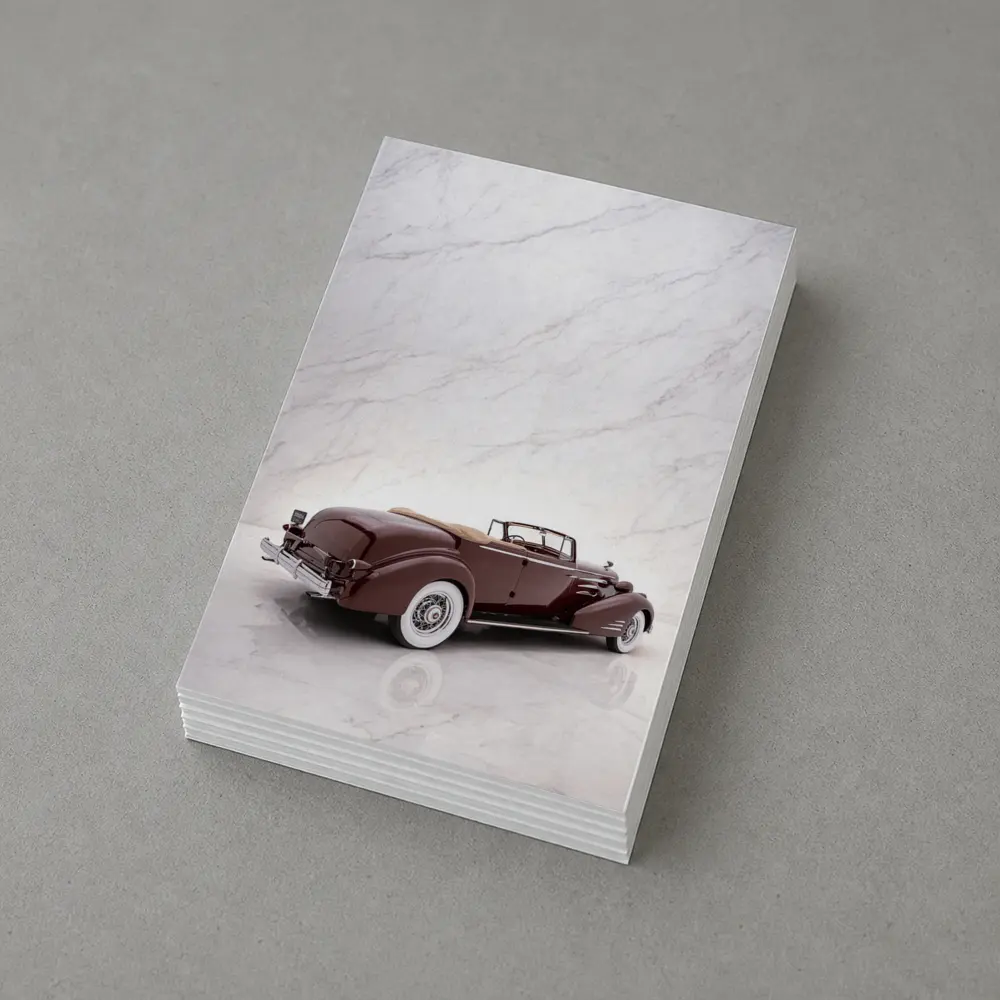 1935 Cadillac Series Convertible Marble Background – Postcards