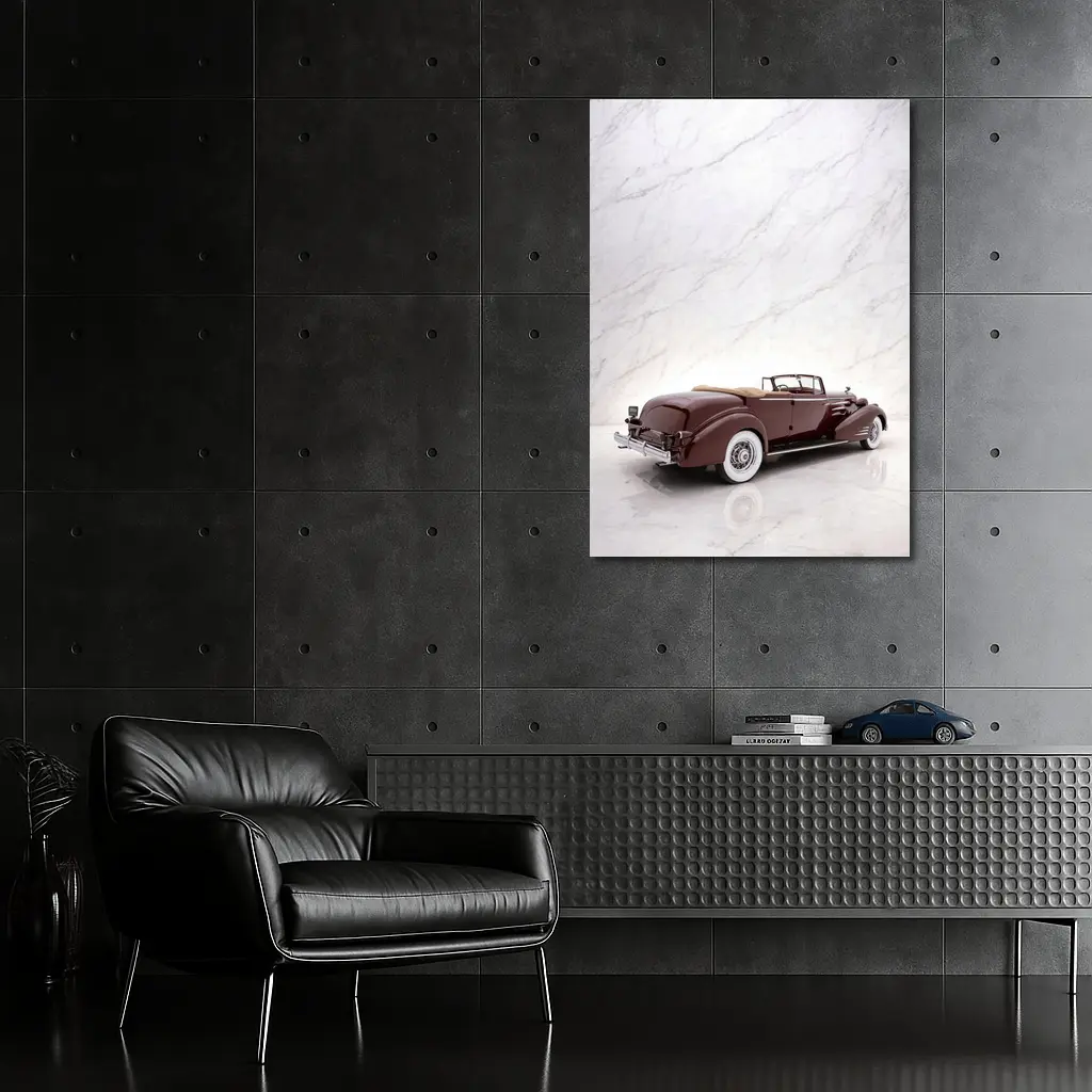 1935 Cadillac Series Convertible Marble Background – Wall Art