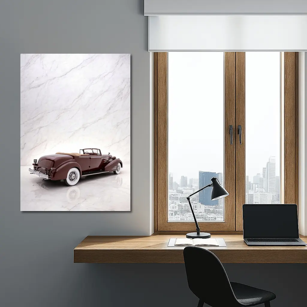 1935 Cadillac Series Convertible Marble Background – Wall Art