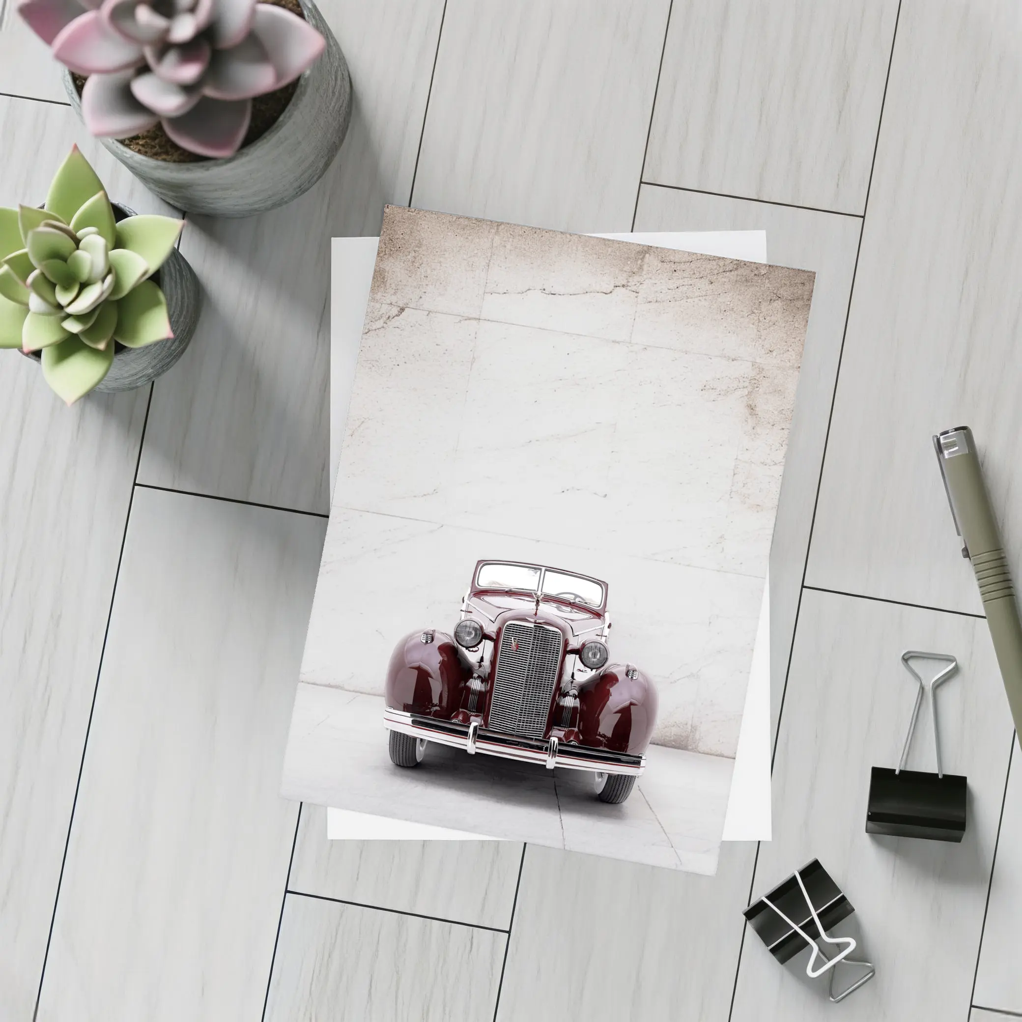 Classic Cadillac Vintage Car Marble Wall – Postcards