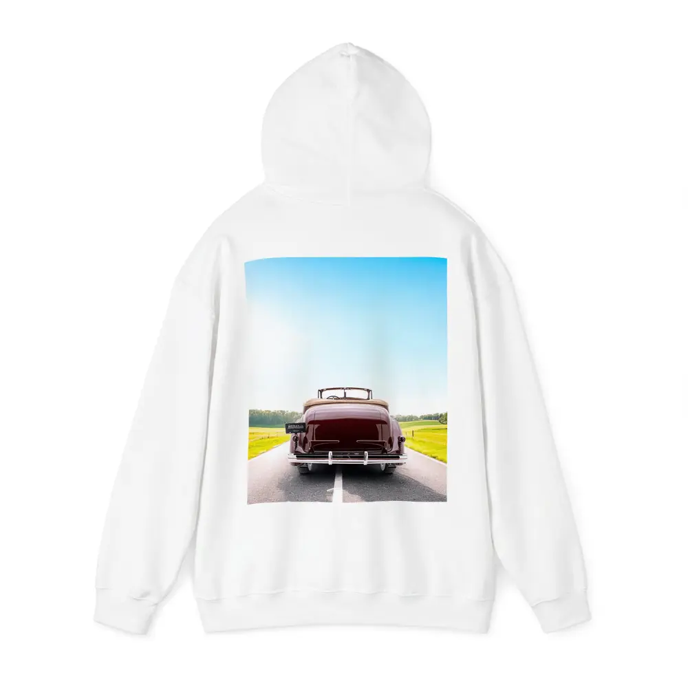 Classic Cadillac Convertible On Open Road – Hoodies