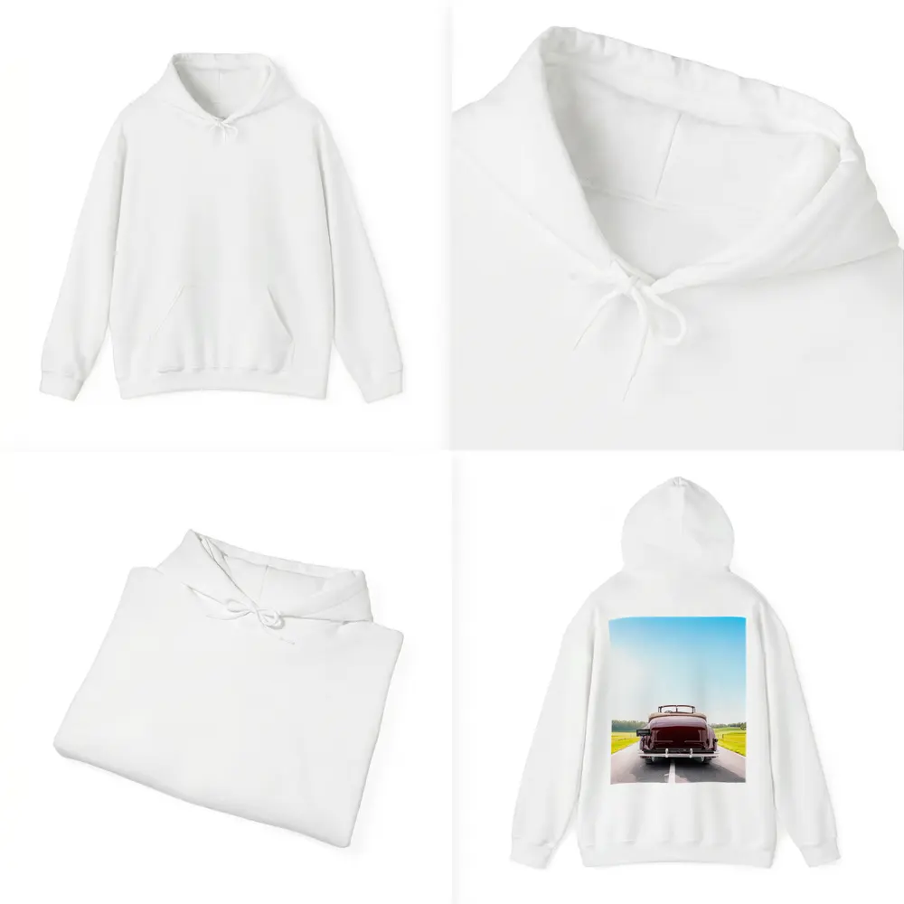 Classic Cadillac Convertible On Open Road – Hoodies