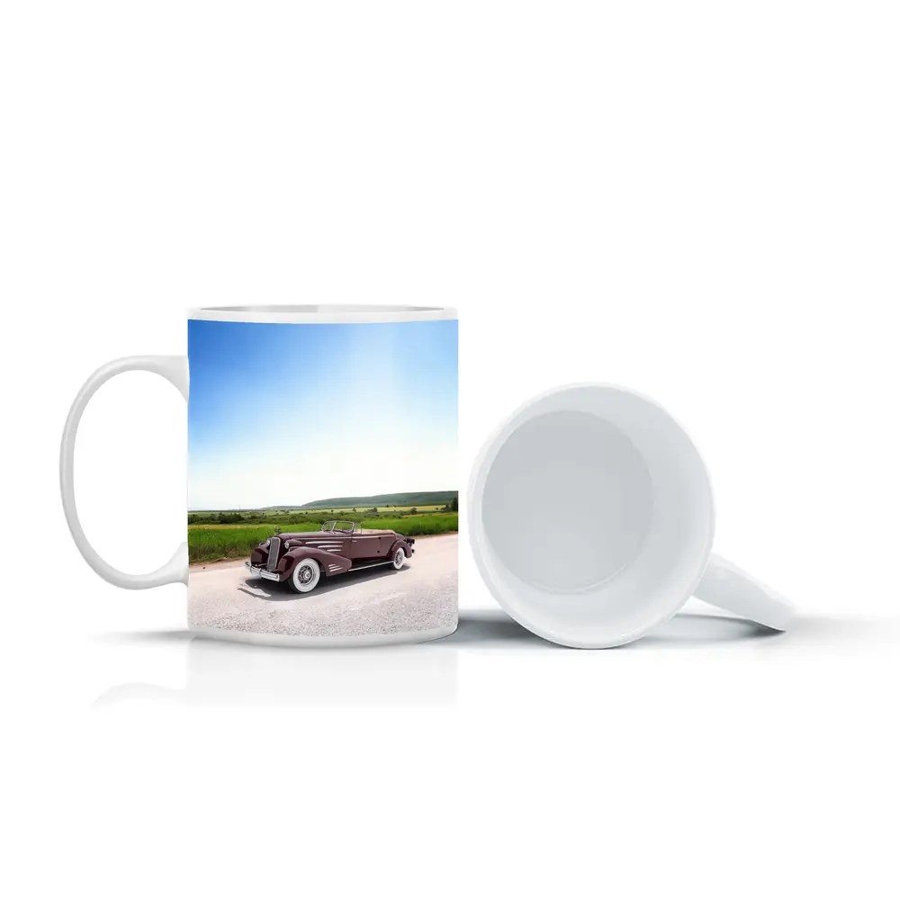Classic Cadillac Convertible Open Road Summer Drive – Mugs