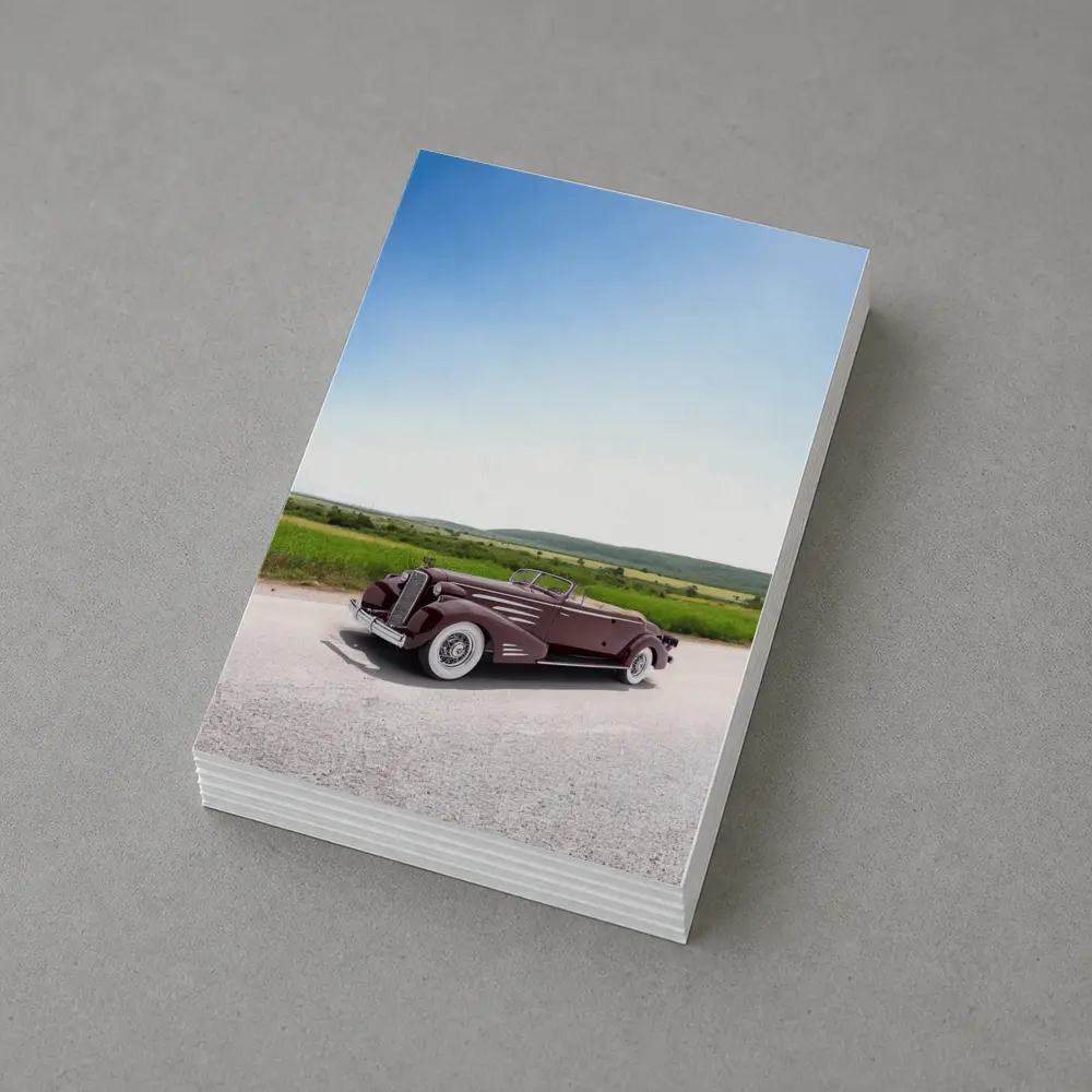 Classic Cadillac Convertible Open Road Summer Drive – Postcards