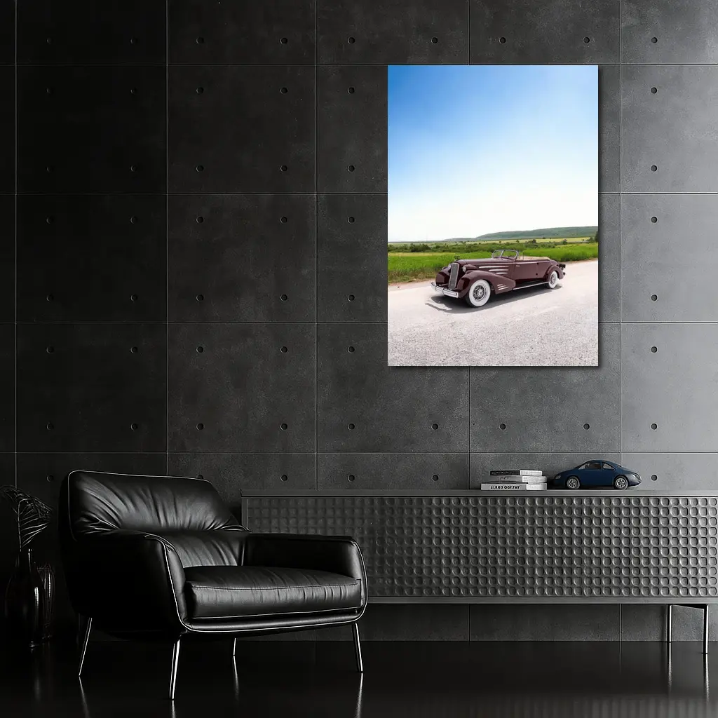 Classic Cadillac Convertible Open Road Summer Drive – Wall Art