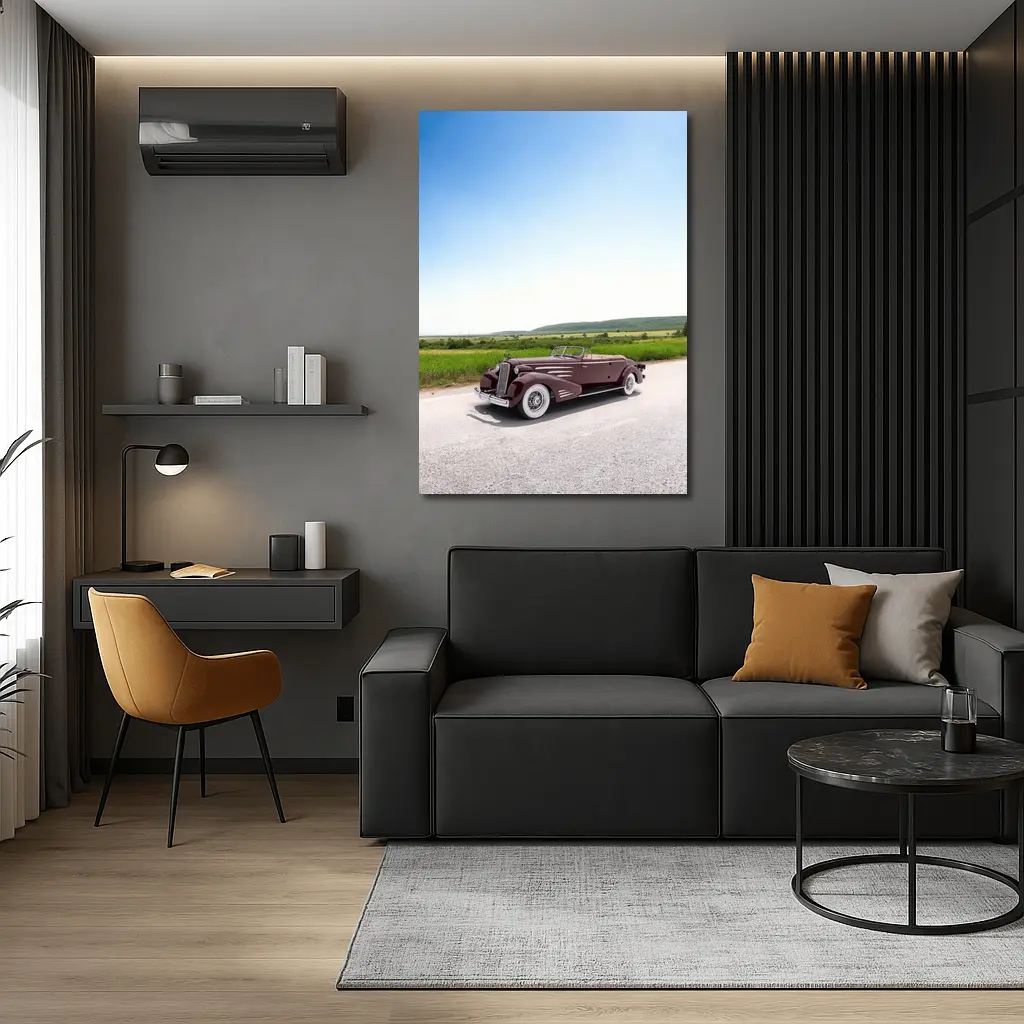 Classic Cadillac Convertible Open Road Summer Drive – Wall Art