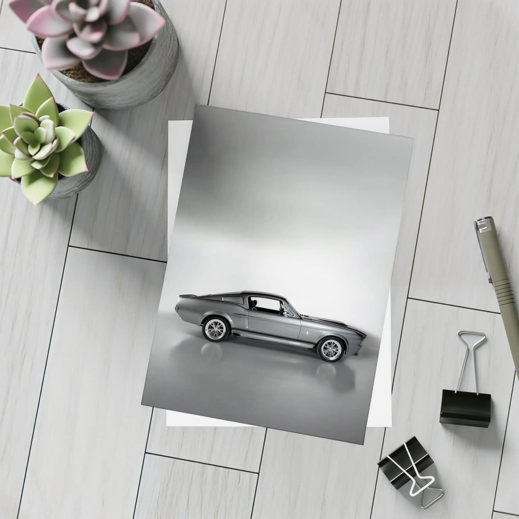1967 Ford Mustang Shelby GT500 Gray Studio – Postcards