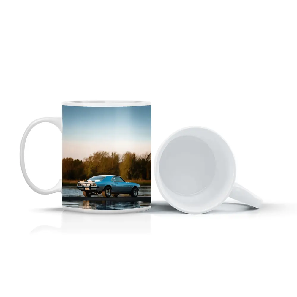 1968 Chevrolet Camaro Blue Lakeside Nature – Mugs