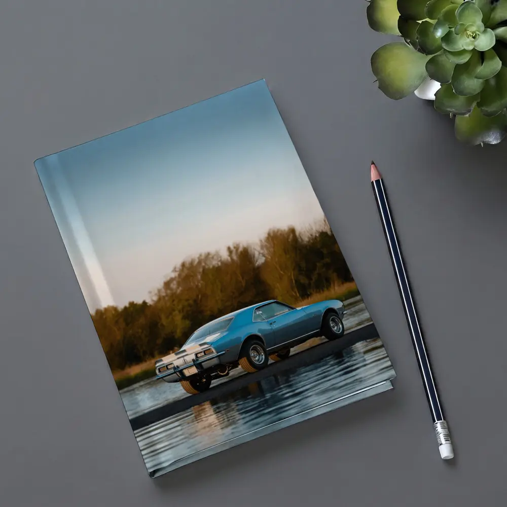 1968 Chevrolet Camaro Blue Lakeside Nature – Notebooks