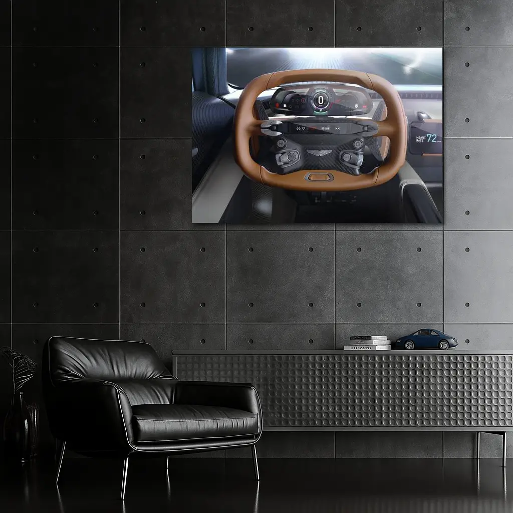 Aston Martin Valkyrie Interior Steering Wheel View – Wall Art