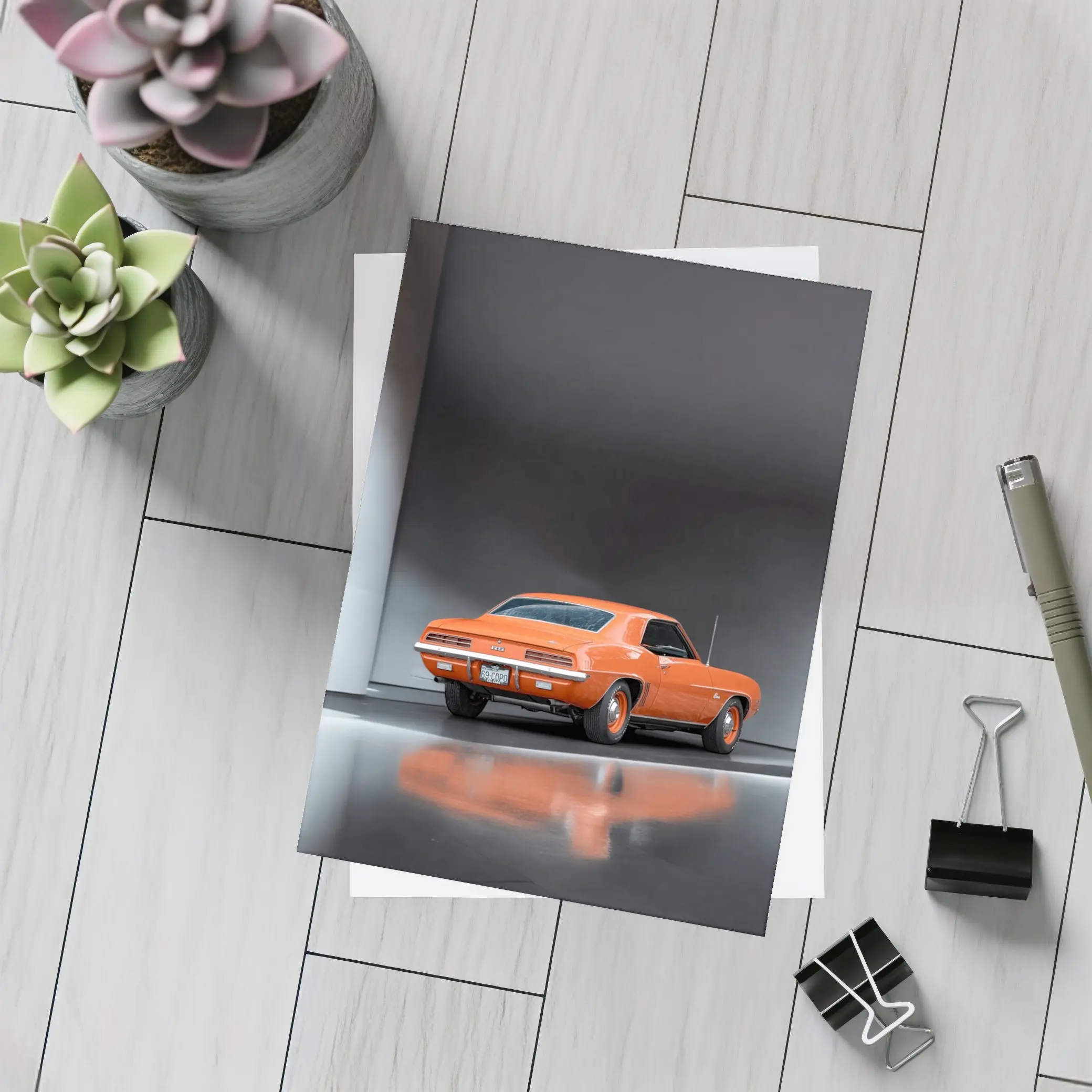 1969 Chevrolet Camaro Orange Studio Shot – Postcards