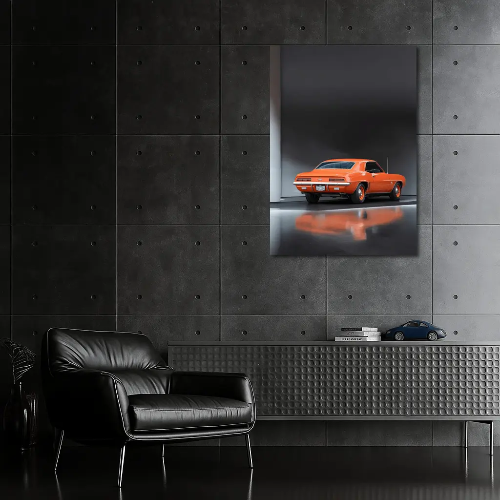 1969 Chevrolet Camaro Orange Studio Shot – Wall Art
