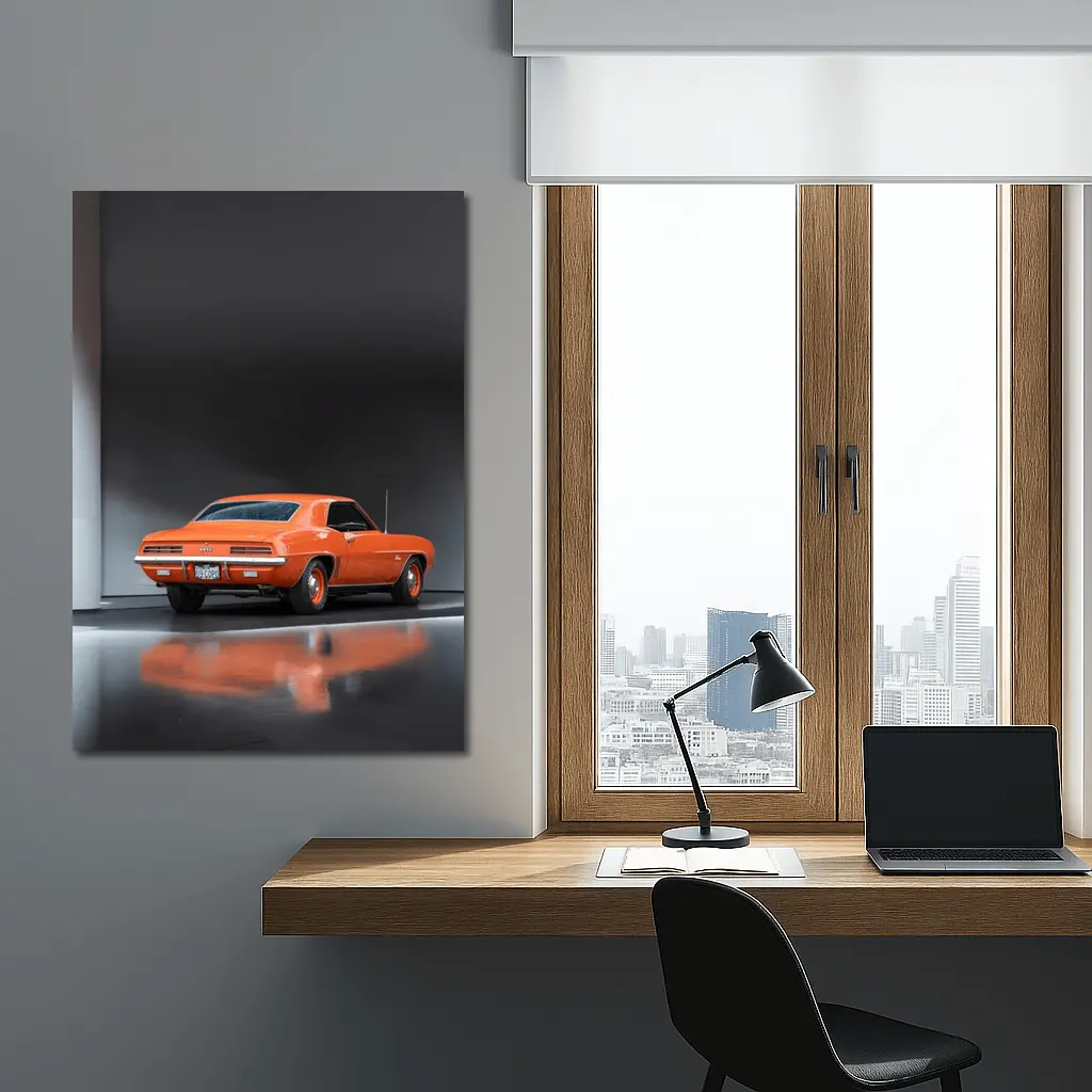 1969 Chevrolet Camaro Orange Studio Shot – Wall Art