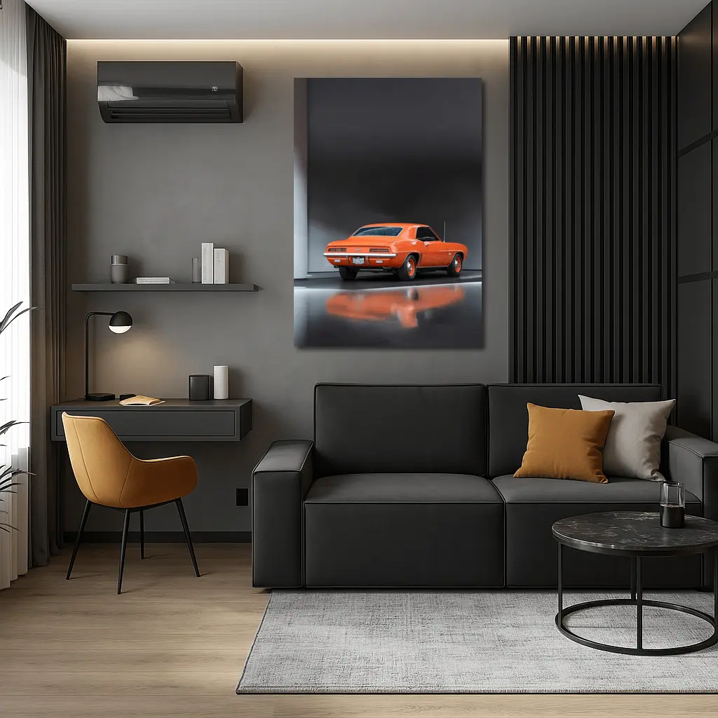 1969 Chevrolet Camaro Orange Studio Shot – Wall Art