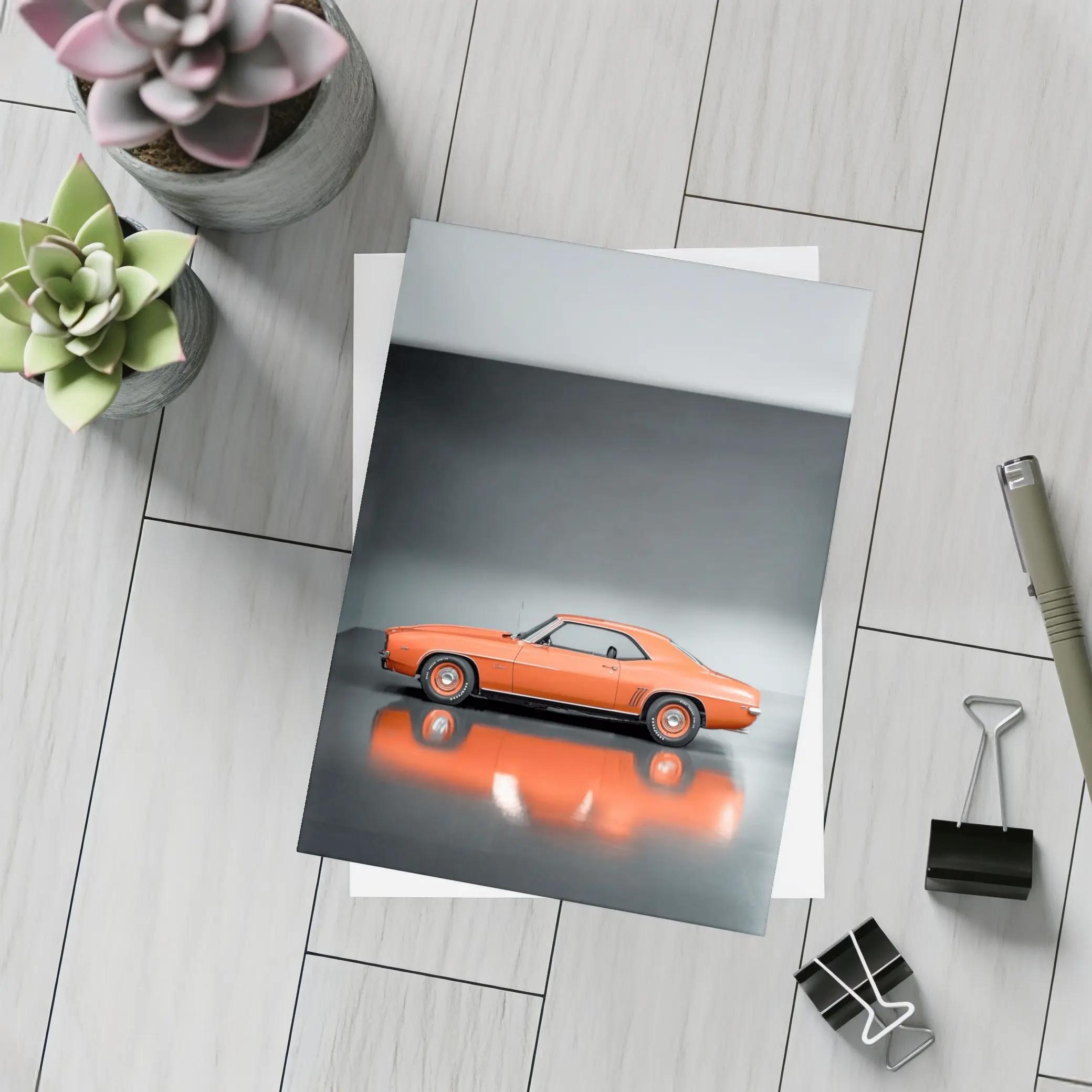 1969 Chevrolet Camaro Orange Studio Shot – Postcards