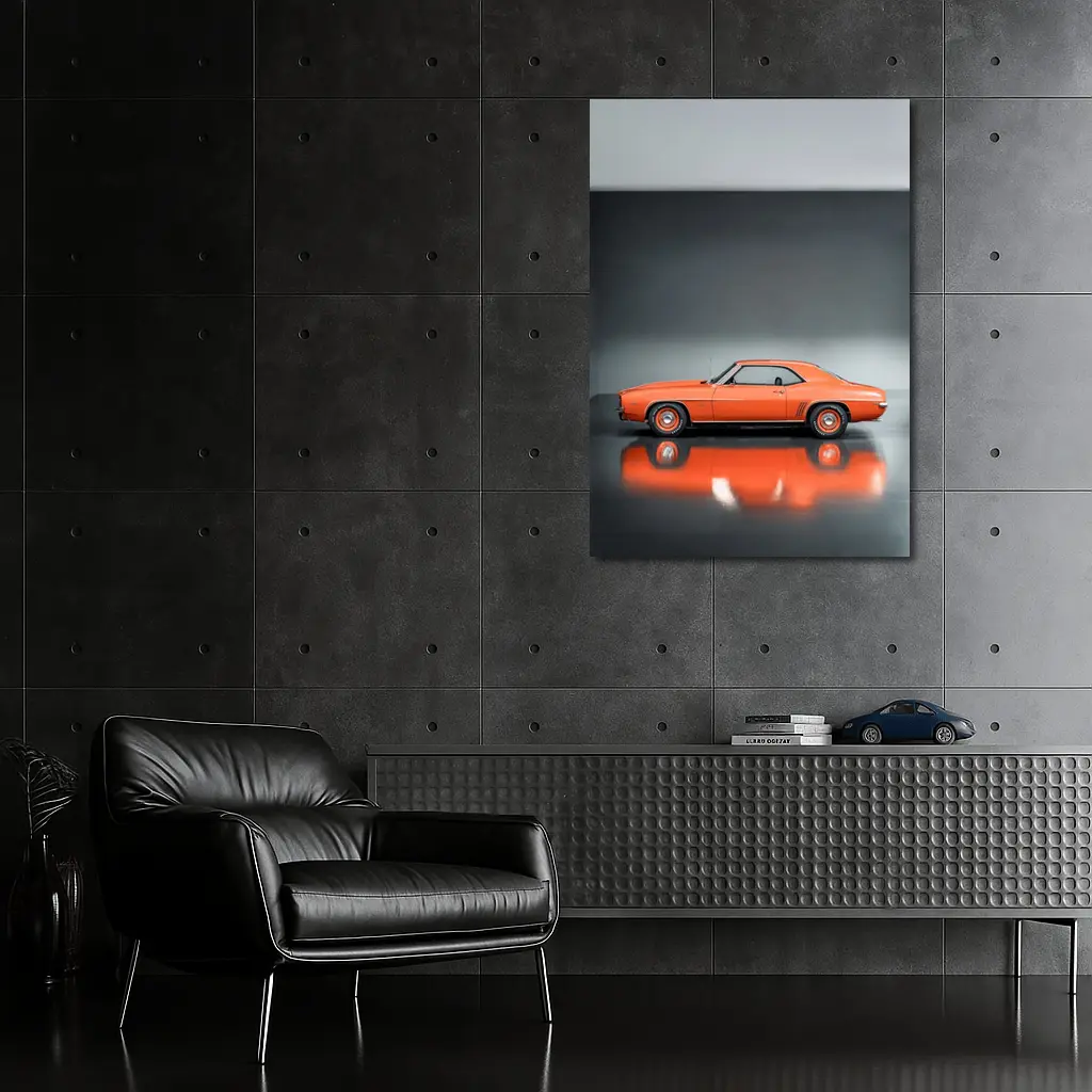 1969 Chevrolet Camaro Orange Studio Shot – Wall Art