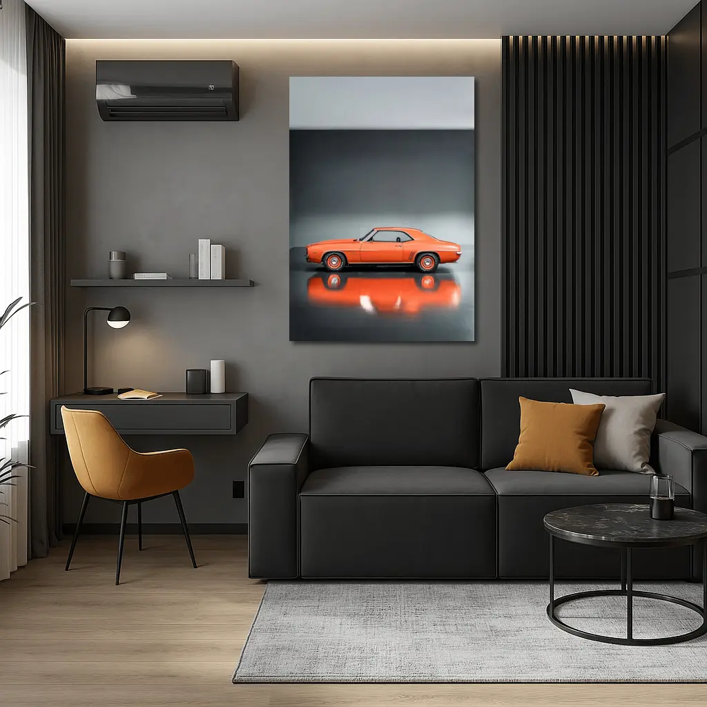 1969 Chevrolet Camaro Orange Studio Shot – Wall Art