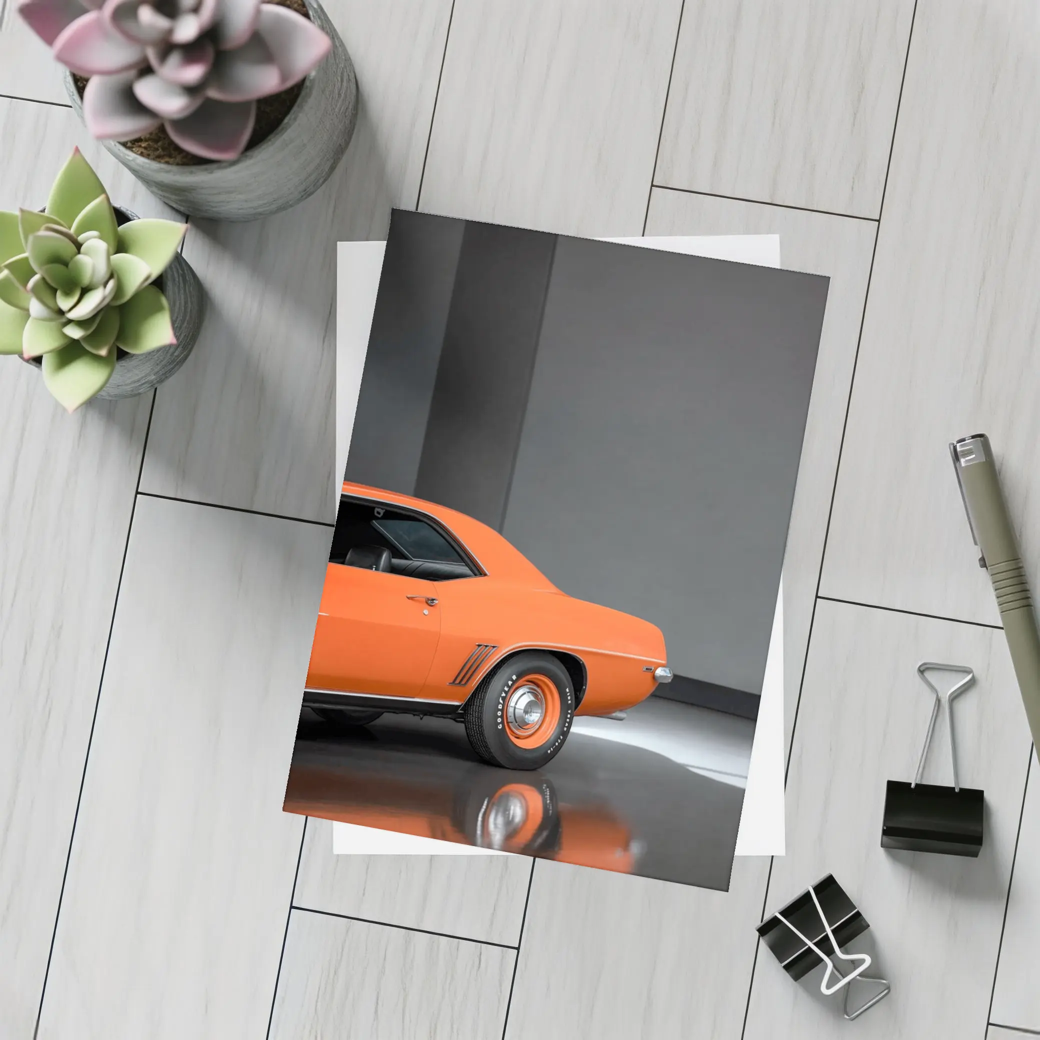 1969 Chevrolet Camaro Orange Studio Shot – Postcards