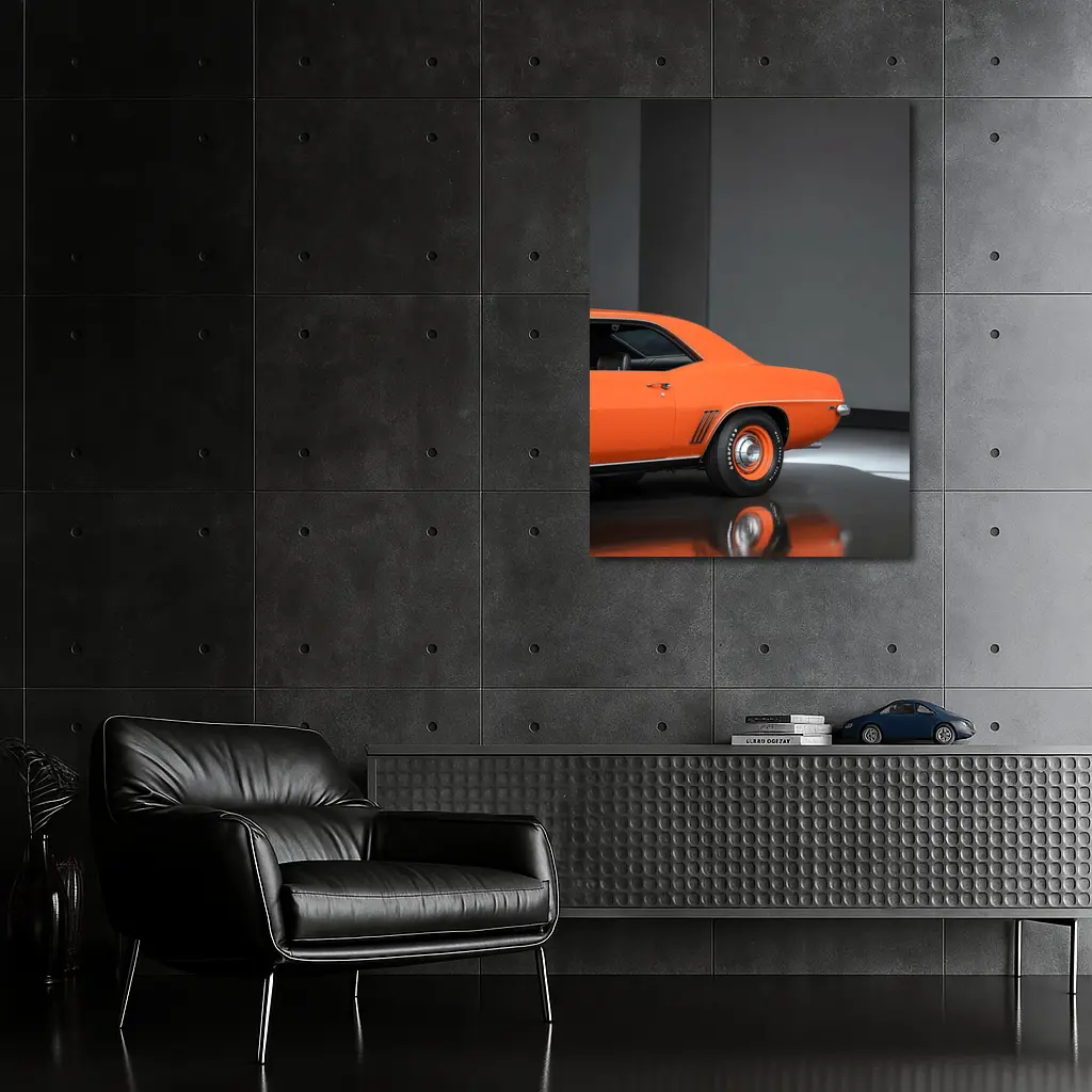 1969 Chevrolet Camaro Orange Studio Shot – Wall Art