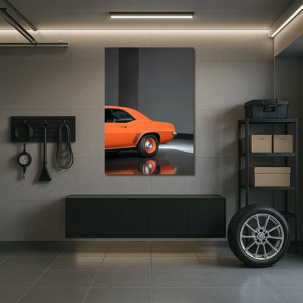 1969 Chevrolet Camaro Orange Studio Shot – Wall Art