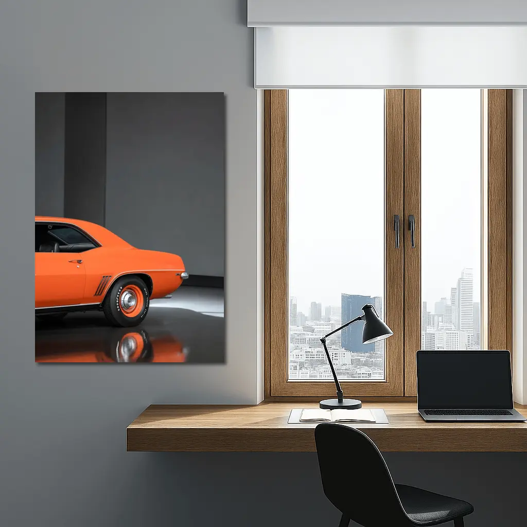 1969 Chevrolet Camaro Orange Studio Shot – Wall Art