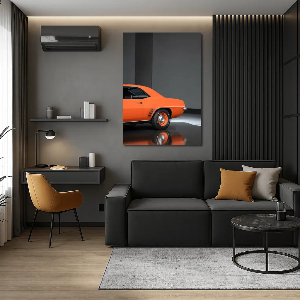 1969 Chevrolet Camaro Orange Studio Shot – Wall Art