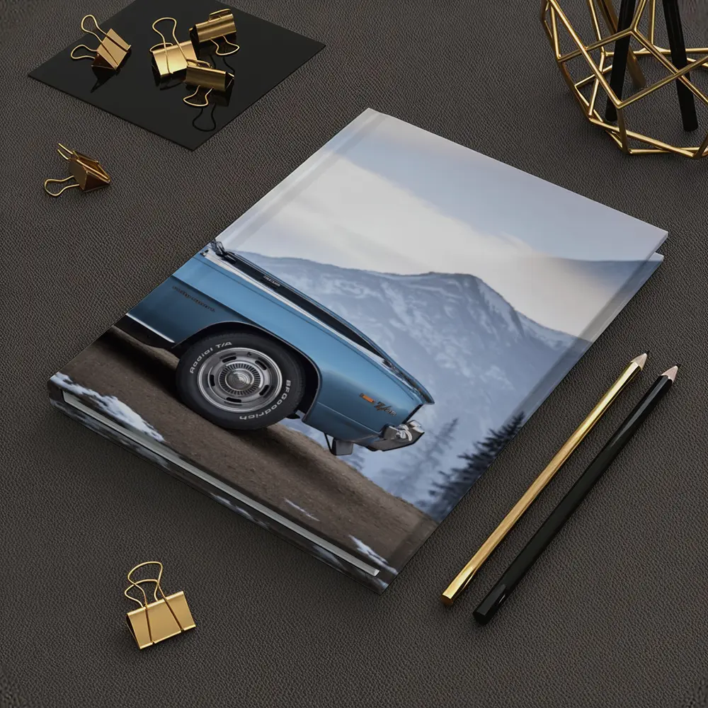 Chevrolet Camaro Classic Blue Snowy Mountain Backdrop – Notebooks